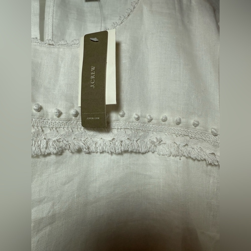 BRAND NEW J CREW white linen blouse women’s size 12 - Picture 8 of 13